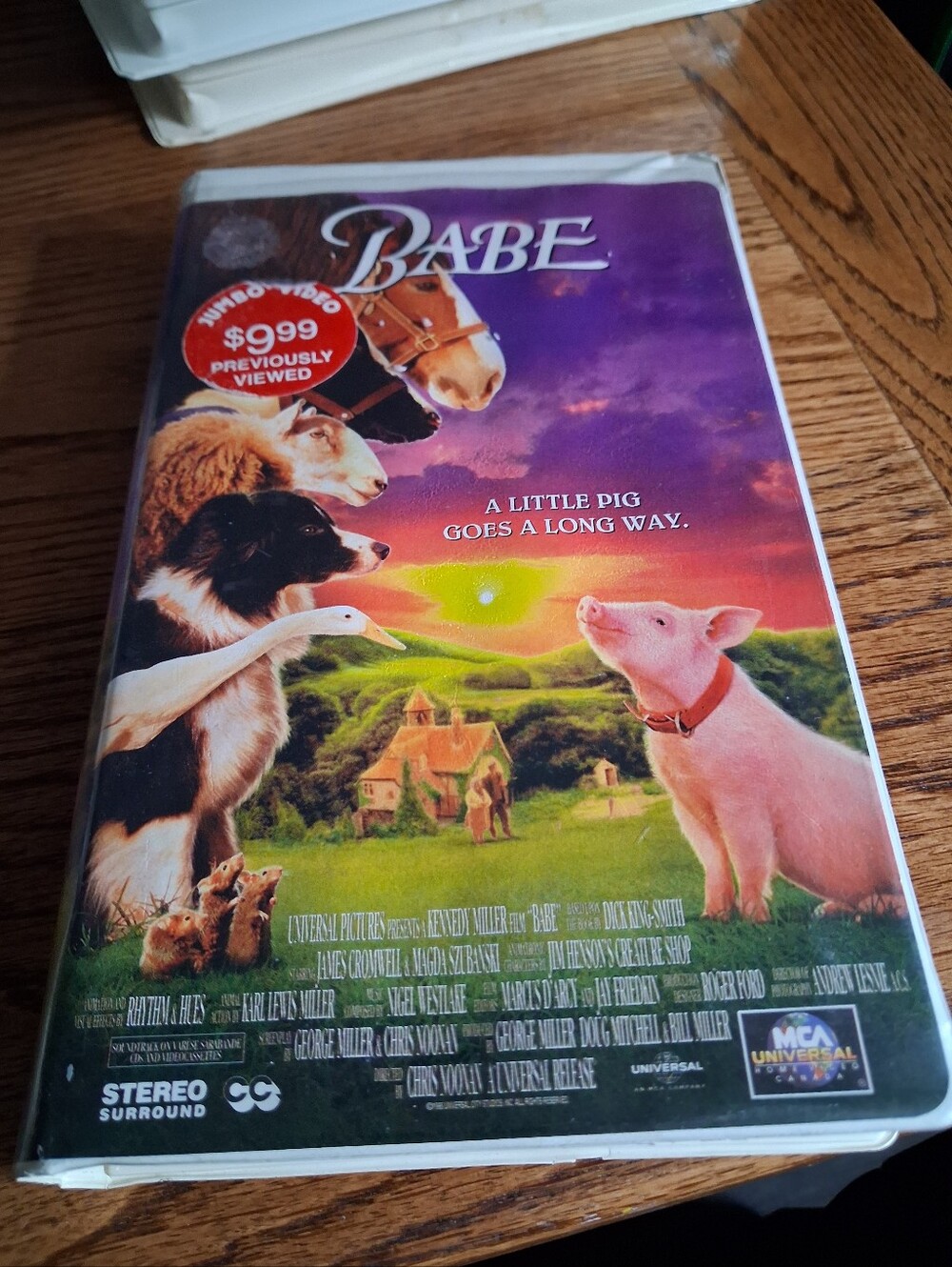 Vintage 90a Jumbo Video Universal Studios Babe VHS Tape